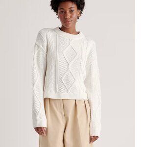 Ivory Organic Cotton Cable Knit Sweater